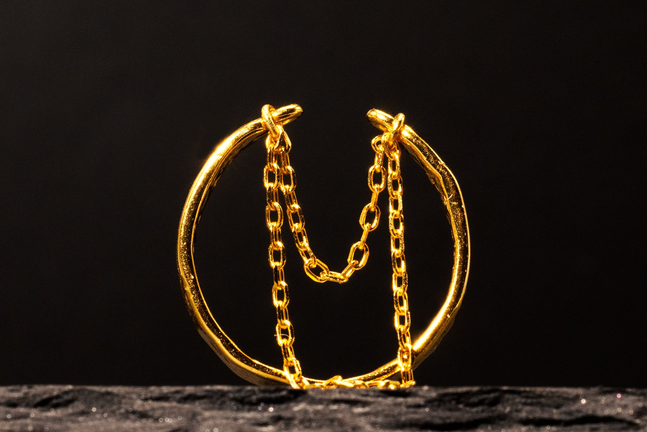 Gold Chain Statement Ring