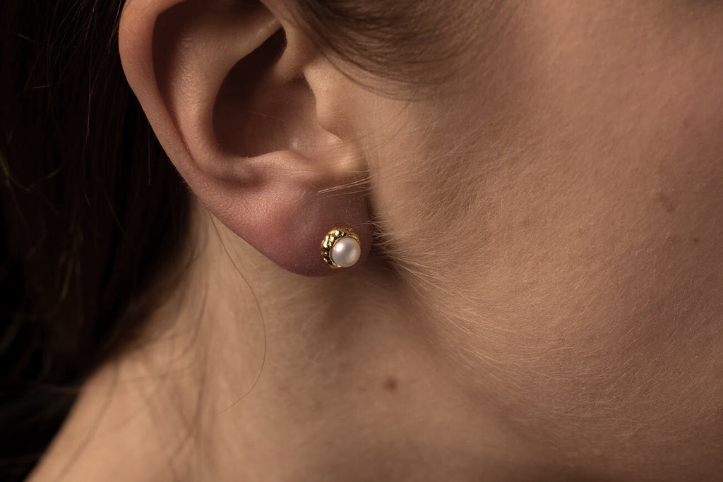 Burnished Pearl Studs
